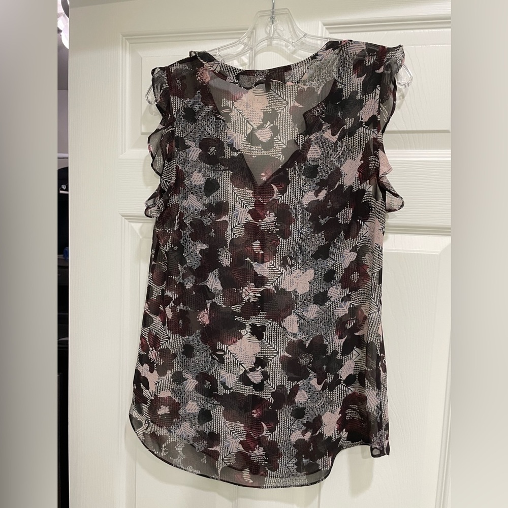Cabi Floral Chiffon Sleeveless Top